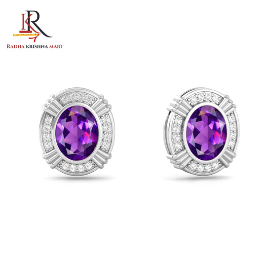 Amethyst Earring - 925 Silver