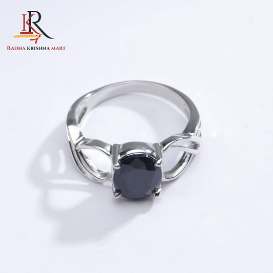 Blue Sapphire ( Neelam ) Ring - 925 Silver