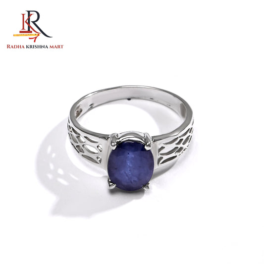 Blue Sapphire ( Neelam ) Ring - 925 Silver