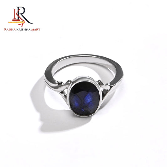 Blue Sapphire ( Neelam ) Ring - 925 Silver