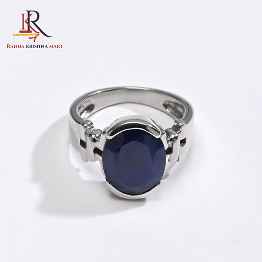 Blue Sapphire ( Neelam ) Ring - 925 Silver