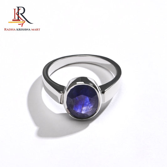 Blue Sapphire ( Neelam ) Ring - 925 Silver
