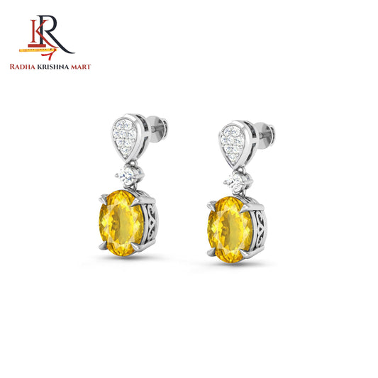 Citrine Earing - 925 Silver