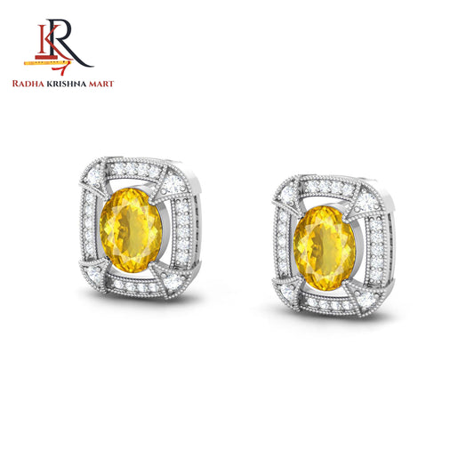 Citrine Earing - 925 Silver