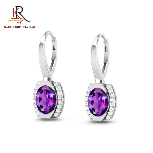 Amethyst Earring - 925 Silver
