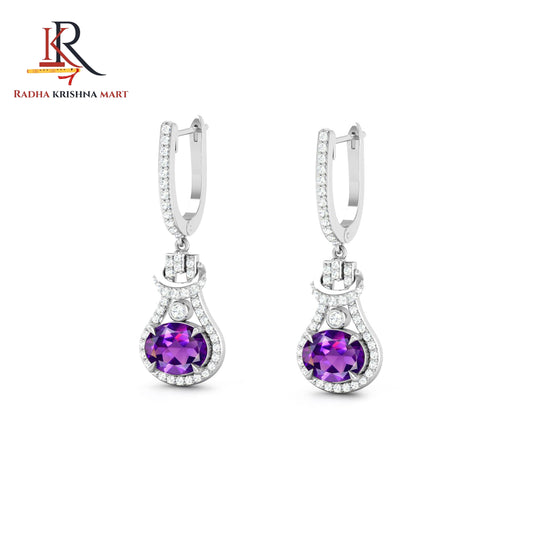 Amethyst Earring - 925 Silver
