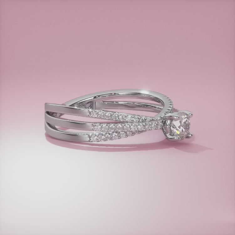 Serene Streaks Solitaire Ring
