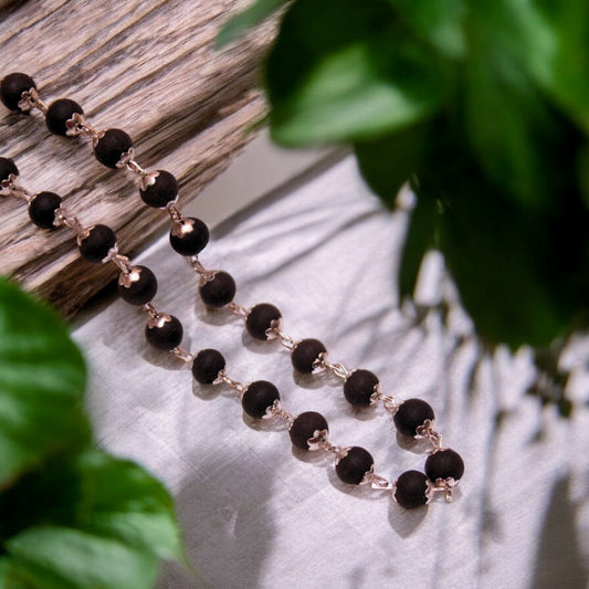 Silver Plated Eternal Karungali Mala - Natural Ebony Wood (Govt. Certified)